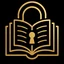 Block&Read app icon: a golden book with a keyhole