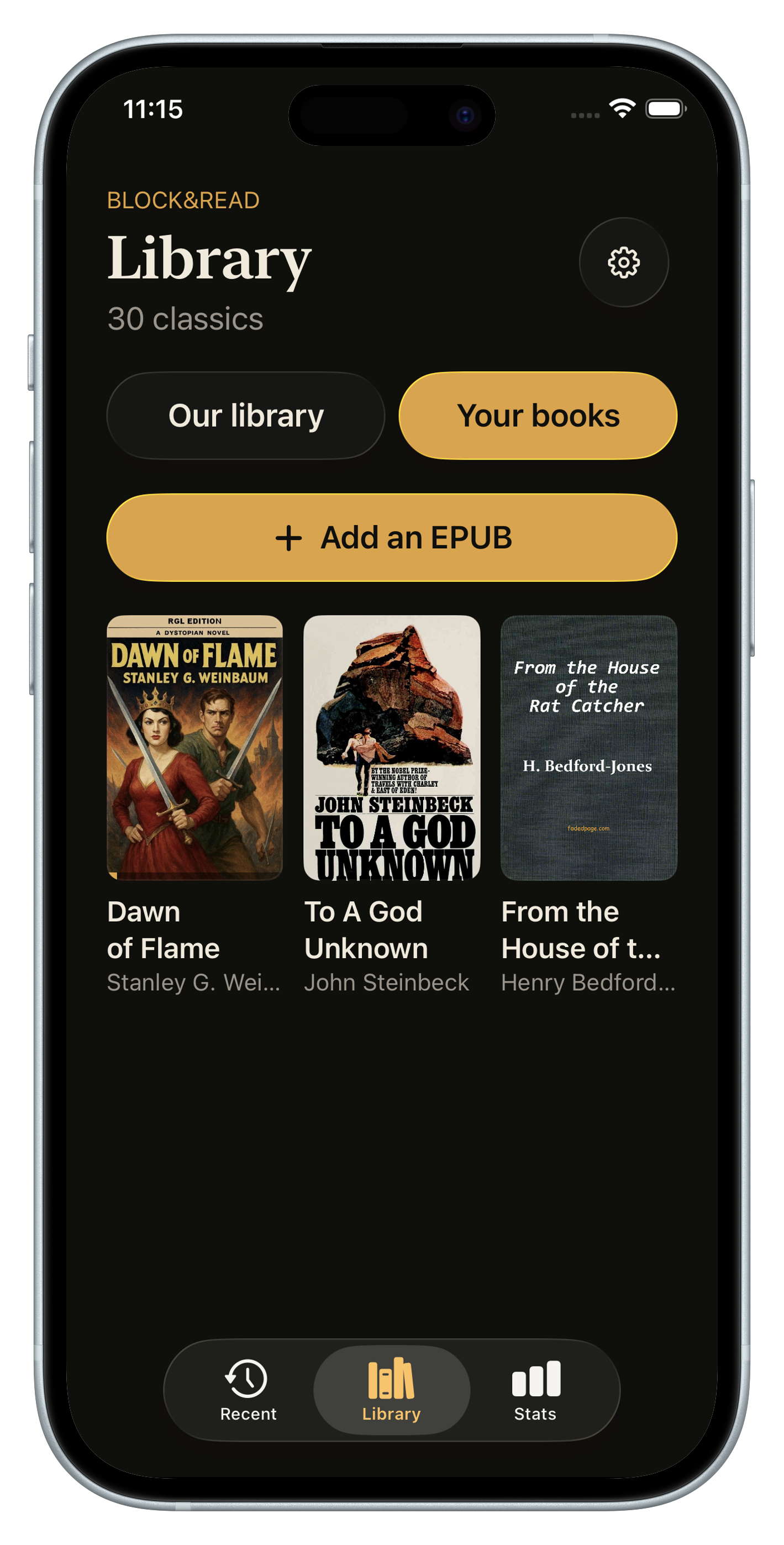 Importing EPUB books into the Block&Read free EPUB reader for iPhone