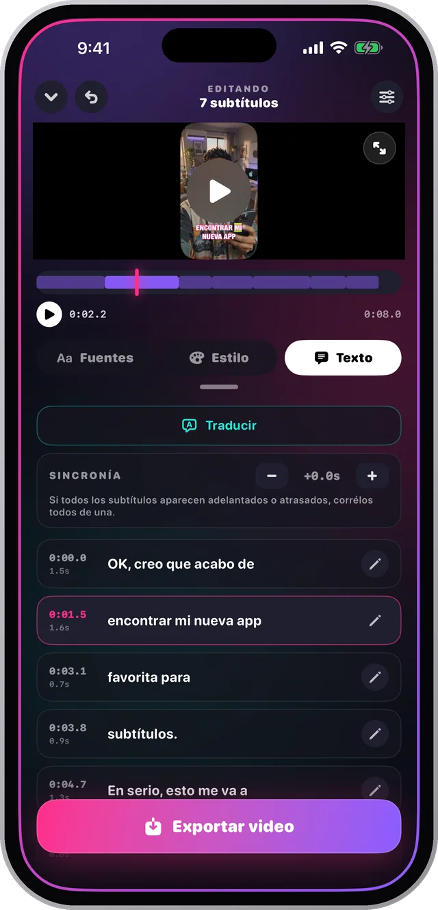 Editing and translating subtitles in the Charlatan editor