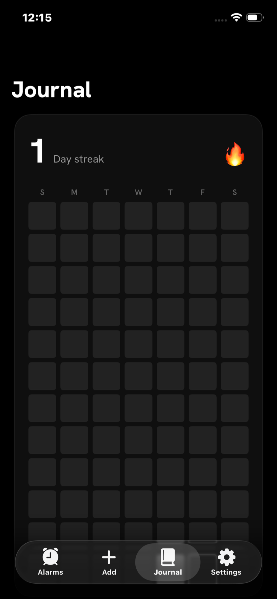 Journal with streak and heatmap