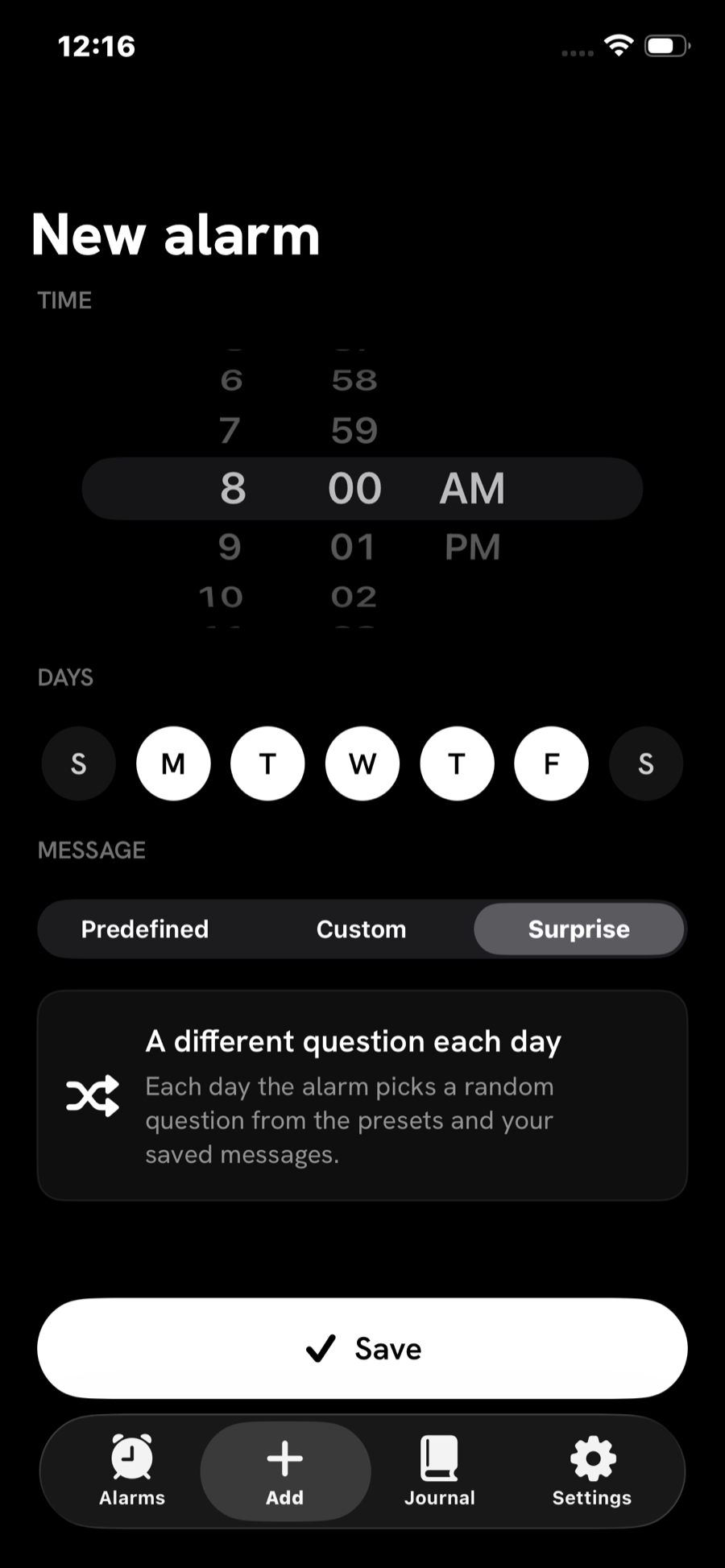 Surprise mode, a different question every day