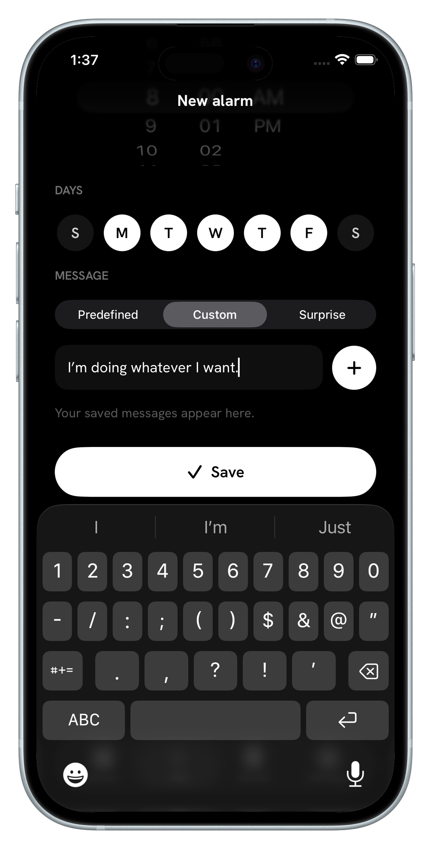Writing a custom daily stoic question as an alarm message in Fix Your Life