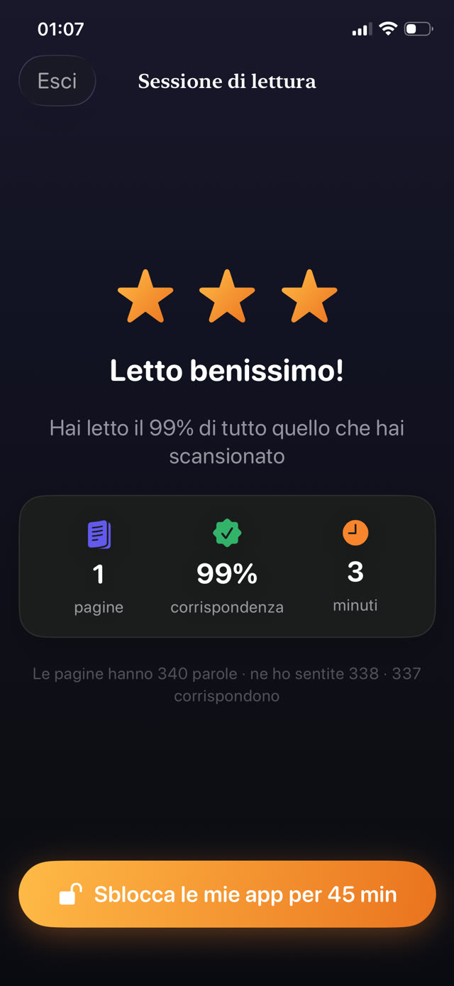 Stelle assegnate dopo che un bambino ha letto ad alta voce con successo