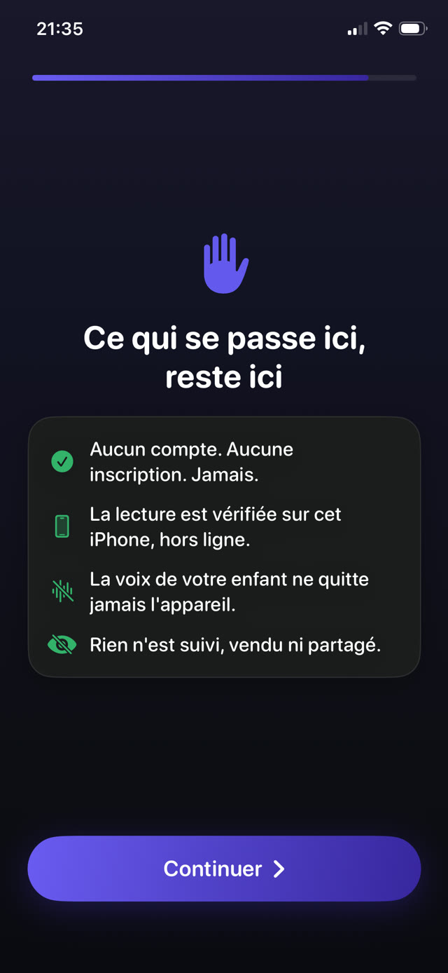 Écran de confidentialité de Guardian Reader : sans compte, lecture vérifiée sur l'iPhone hors ligne, rien de suivi