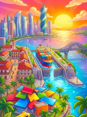 Panama City postcard