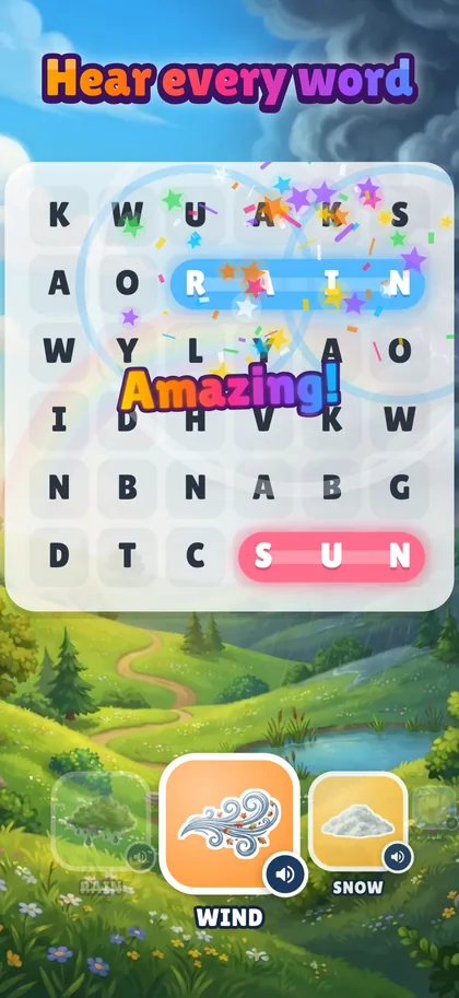 Word Search: Learning English screenshot: Hear every word